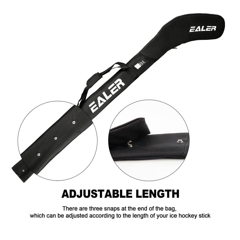 EALER HB200 Adult One Shoulder Hockey Stick Bag - Black, Light, Waterproof, Adjustable Ice Hockey Equipment for Men Senior - Image 5